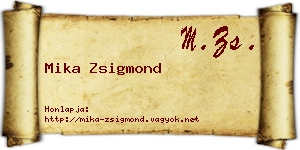 Mika Zsigmond névjegykártya
