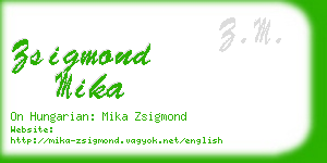 zsigmond mika business card